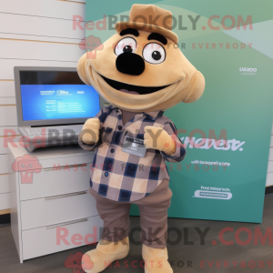 Tan Mermaid mascot costume...
