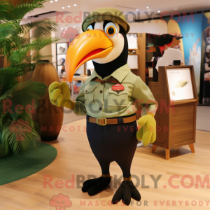Olive Toucan mascot costume...