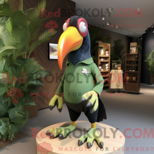 Oliven Toucan maskot...