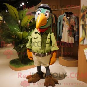 Olive Toucan mascot costume...