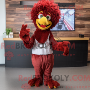 Maroon Fried Chicken mascot...