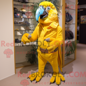 Gul Macaw maskot kostume...