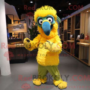 Yellow Macaw mascot costume...