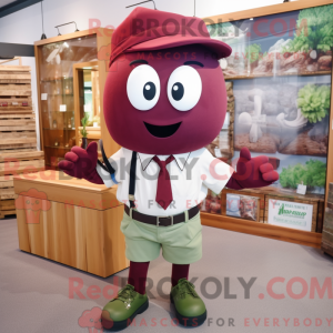 Maroon Cucumber mascot...