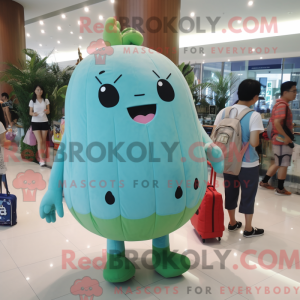 Sky Blue Watermelon maskot...