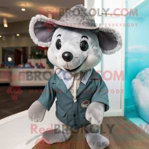 Silver Mouse mascot costume...