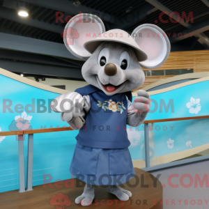 Sølv mus maskot kostume...