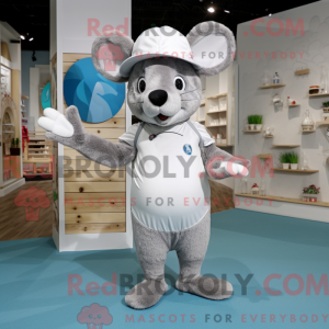 Silver Mouse mascot costume...