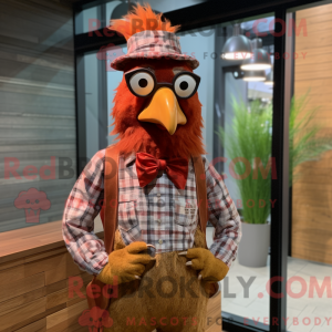 Rust Rooster maskot kostume...