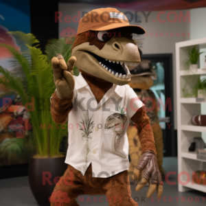 Brown Velociraptor mascot...