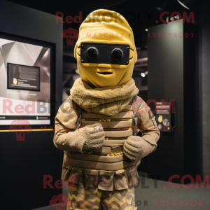 Gold Army Soldier mascot...