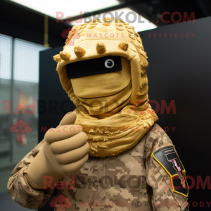 Gold Army Soldier maskot...