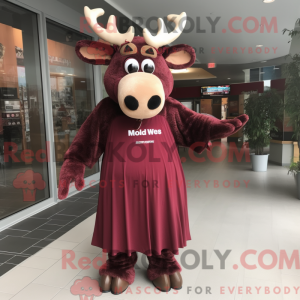 Maroon Moose maskot kostume...