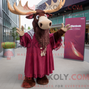Maroon Moose maskot kostume...