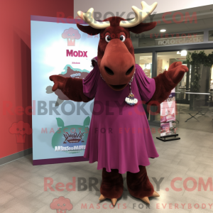 Maroon Moose mascot costume...
