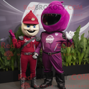 Magenta Beet maskot kostume...