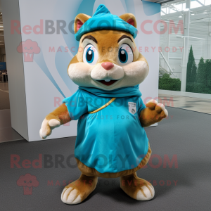 Cyan-Chipmunk Maskottchen...