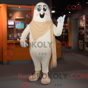 Tan Ghost mascot costume...