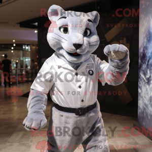 Sølv Puma maskot kostyme...