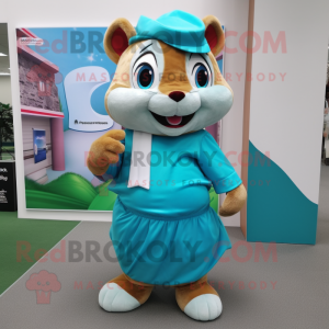 Cyan-Chipmunk Maskottchen...