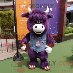 Purple Yak mascot costume...