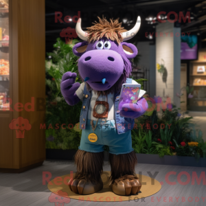 Purple Yak mascot costume...