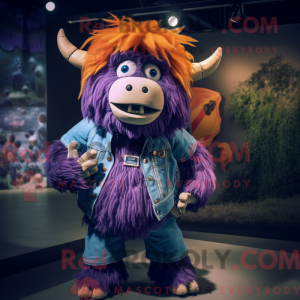 Purple Yak mascot costume...