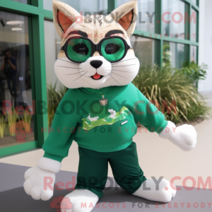 Green Bobcat mascot costume...