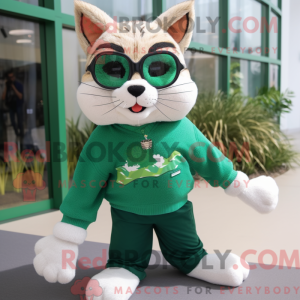 Grøn Bobcat maskot kostume...