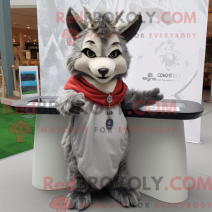 Gray Lynx mascot costume...