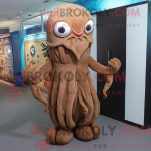 Brun Kraken maskot kostume...