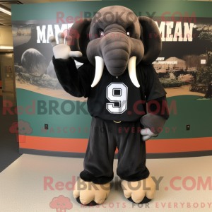Sort Mammoth maskot kostume...