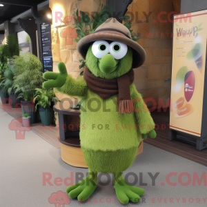 Olive Kiwi maskot kostume...