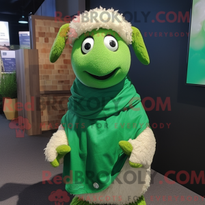 Green Sheep mascot costume...