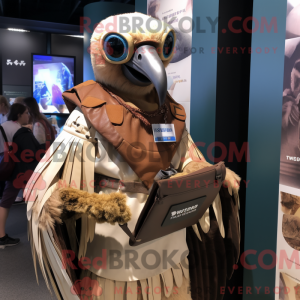 Tan Vulture mascot costume...