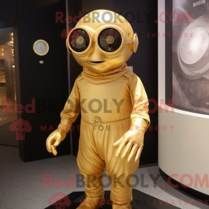 Gold Cyclops mascot costume...