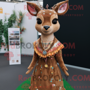 Tan Roe Deer mascot costume...