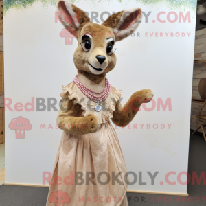 Tan Roe Deer mascot costume...