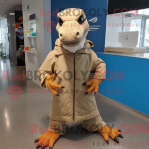 Tan Komodo Dragon mascot...