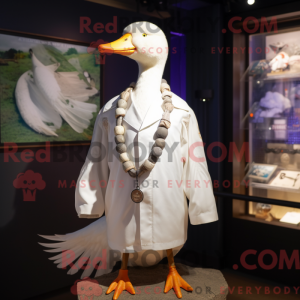 White Goose mascot costume...