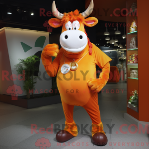 Oranje Zebu-mascottekostuum...