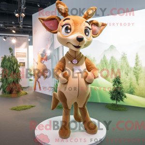 Tan Deer maskot kostume...