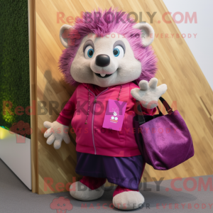 Magenta pinnsvin maskot...