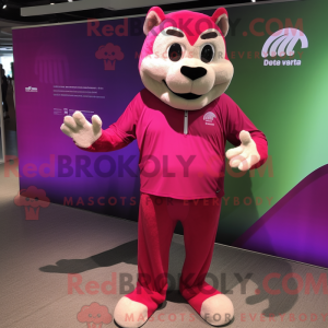 Magenta Puma maskot kostyme...