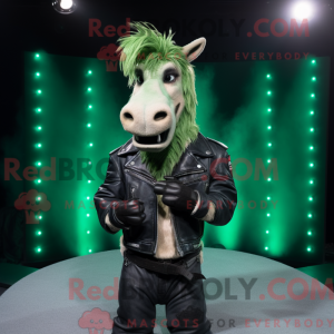 Green Quagga mascot costume...