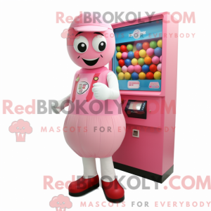 Pink Gumball Machine maskot...