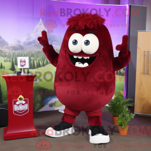 Maroon Steak mascot costume...