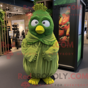 Green Hens mascot costume...
