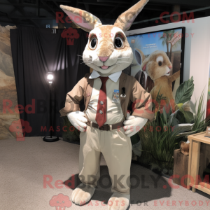 Beige Wild Rabbit mascot...