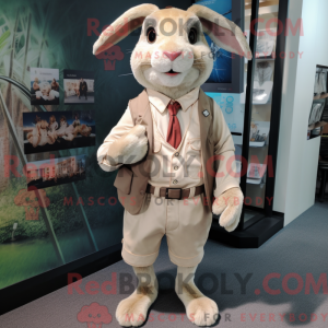 Beige Wild Rabbit mascot...